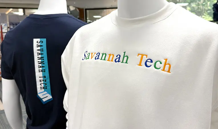 Savannah Tech shirts displayed on mannequins