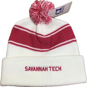 Stripe Pom Pom Beanie